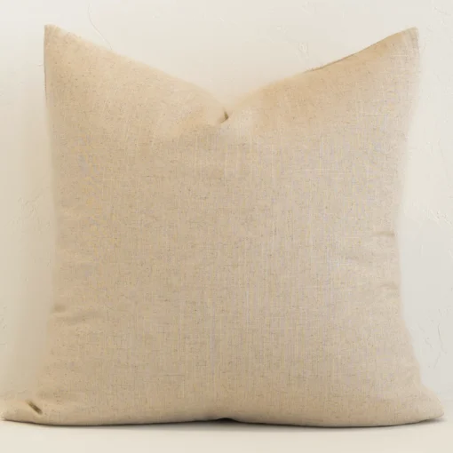 A gorgeous linen square cushion in natural colour.